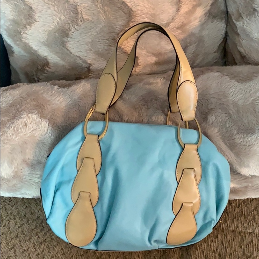 turquoise leather Cromia purse